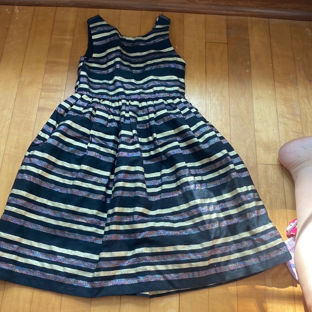 Striped metallic dress